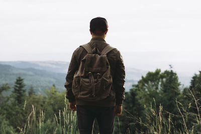 Rear view of man looking at view