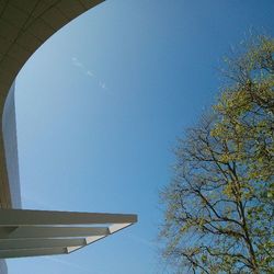 Low angle view of built structure against blue sky