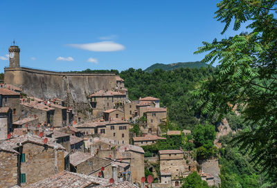 Historical center of the medieval town of sorano in the tuscan maremma