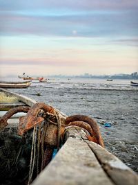 Over used boat with an anchor