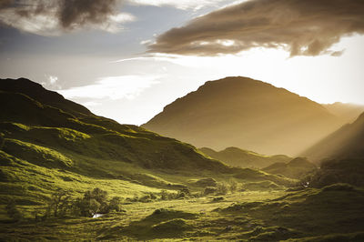 Scenic view of mountains against sky