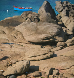 Rocks on shore at beach