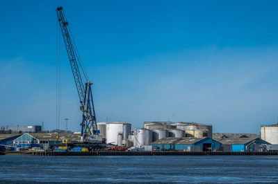 Grenaa harbour view in sunshine, denmark