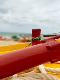 Close-up of rope against sea