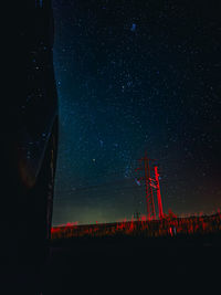 Low angle view of city at night