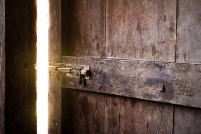 Close-up of old wooden door