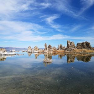 Reflection of clouds in sea