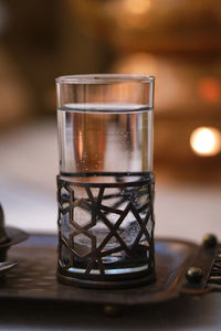 Water in a glass in turkish style.