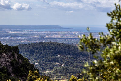 Scenic view at landscape from coll de soller, mallorca