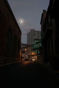 Illuminated buildings at night