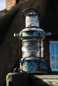 Low angle view of old lantern