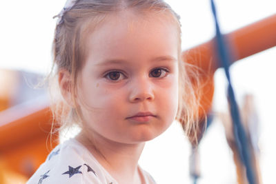 Close-up of girl looking away