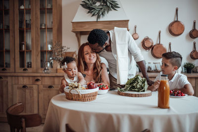 People sitting on table