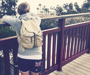 Woman standing in the dark