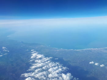 Aerial view of sea against sky