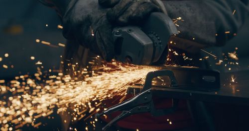 Cropped image of man standing in factory