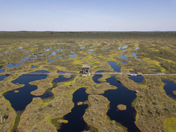 Shadow of people on land