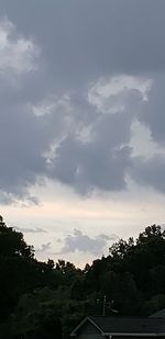 Silhouette trees and buildings against sky during sunset