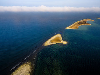 Aerial view of baltic sea against sky