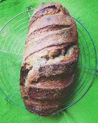 High angle view of bread in container