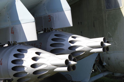 Weapons on a soviet mi-24 helicopter