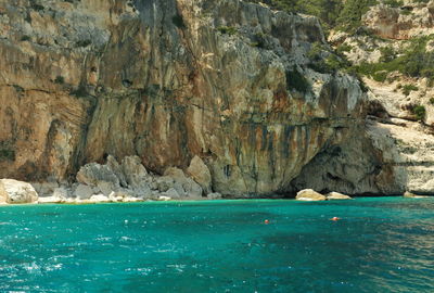 Scenic view of sea and rocks