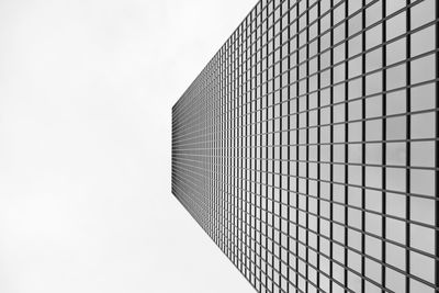 Low angle view of modern building against clear sky