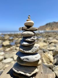 Stack of stones on beach