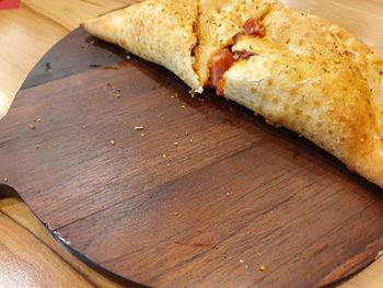 High angle view of bread on table