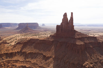 Aerial panoramas of desert landscape of iconic monument valley i