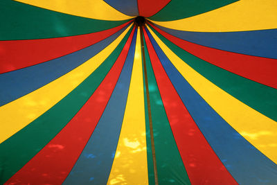 Low angle view of multi colored umbrella