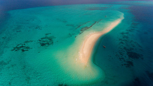 High angle view of beach