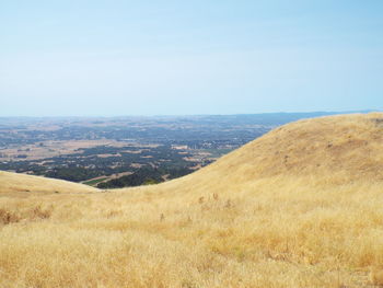 Scenic view of landscape against clear sky