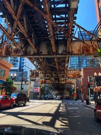 View of city street and buildings