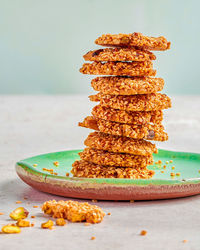 Close-up of cookies on table