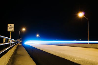 Road sign at night