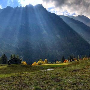 Scenic view of mountains against sky