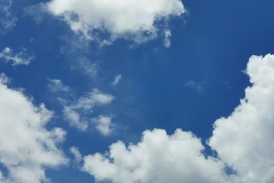 Low angle view of clouds in blue sky