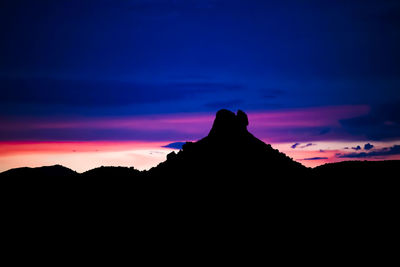 Silhouette mountain against sky during sunset