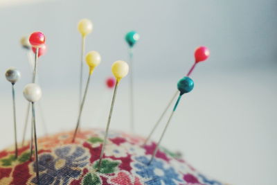 Close-up of pin cushion