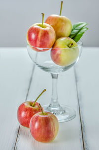 Close-up of apples on table