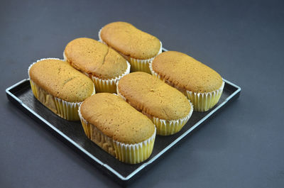 Close-up of cupcakes on table