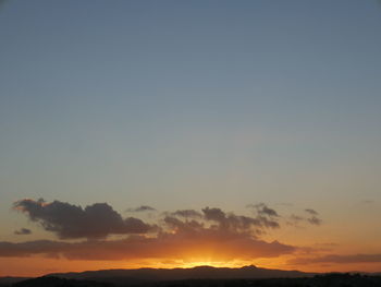 Low angle view of sky during sunset