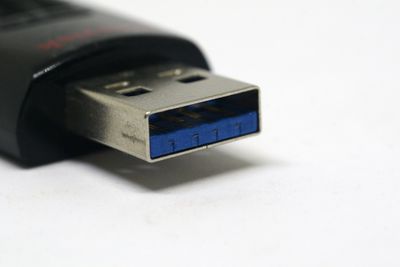 Close-up of computer keyboard on table