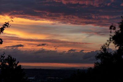 Scenic view of dramatic sky during sunset