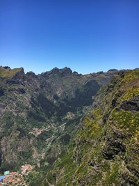 Scenic view of mountains against clear sky