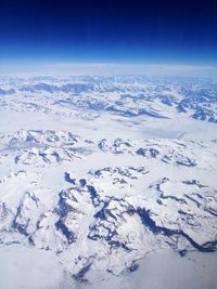 Scenic view of snow covered mountain against sky