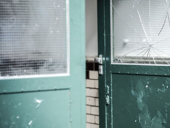 Close-up of broken old door