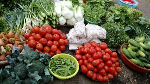 Close-up of fresh vegetables in market