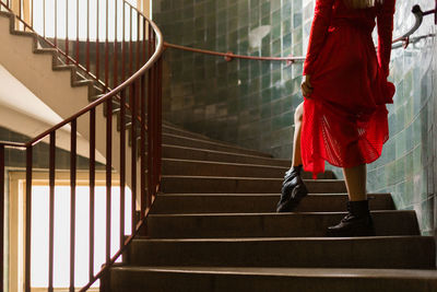 a girl in a red